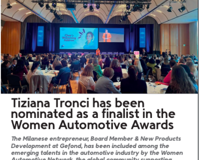 Tiziana Tronci è stata nominata tra i finalisti del Women Automotive Awards. A&L Novembre 23