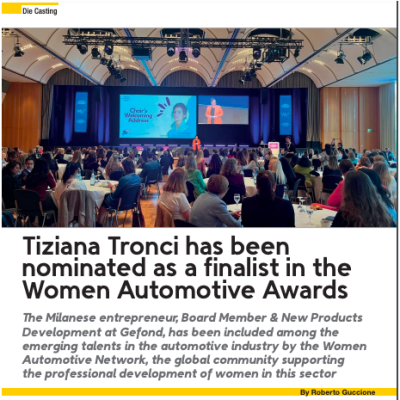 Tiziana Tronci has been named among the finalists for the Women Automotive Awards. A&L November 23