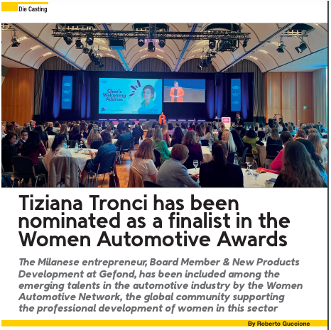 Tiziana Tronci è stata nominata tra i finalisti del Women Automotive Awards. A&L Novembre 23